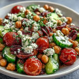 Mediterranean Chickpea Salad with vibrant herbs and bright lemon dressing perfectly balanced.