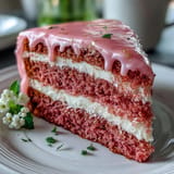 A beautiful Bridal Shower Rosé Velvet Cake with decadent cream cheese frosting and edible gold accents.