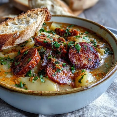 Potato, Leek and Chorizo Soup