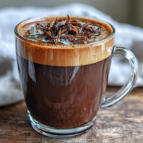 Steaming cup of Hojicha Americano with roasted aroma, served black in a ceramic mug.