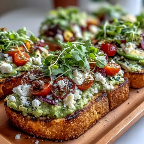 Colorful spring brunch avocado toast board with creamy spread and fresh seasonal toppings, perfect for sharing at a casual gathering.