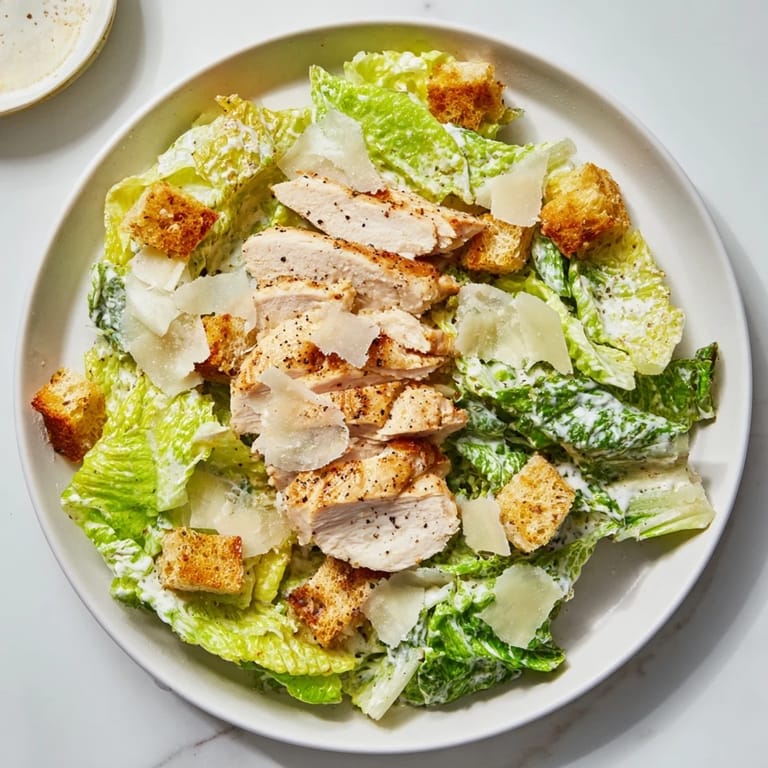 Enjoy a delicious Chicken Caesar Salad, a fresh, flavorful, satisfying lunch or dinner.