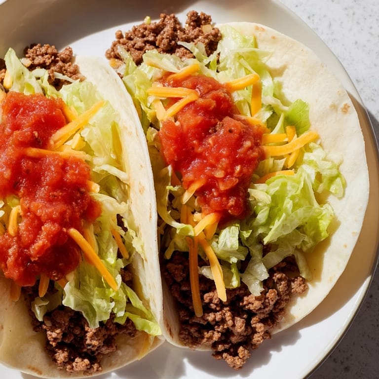 A sizzling skillet of flavorful ground beef simmering, perfect for delicious homemade Beef Tacos.