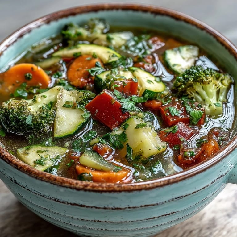 Healthy vegan Ginger Vegetable Soup served in a ceramic bowl, perfect for a cozy light meal or starter.