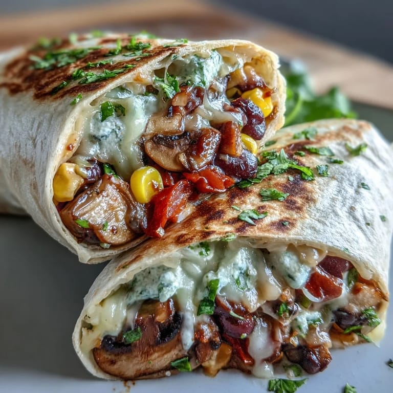 Four freshly rolled Veggie Burritos sit beside sliced avocado and a bowl of spicy salsa.