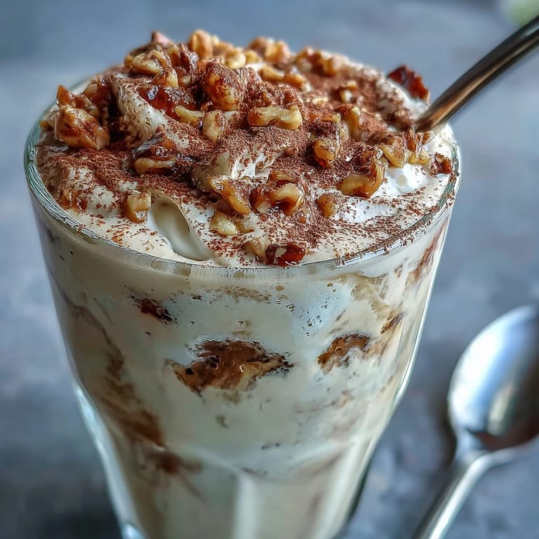 Rich Hojicha milkshake blending roasted green tea with vanilla ice cream, dusted with hojicha powder.