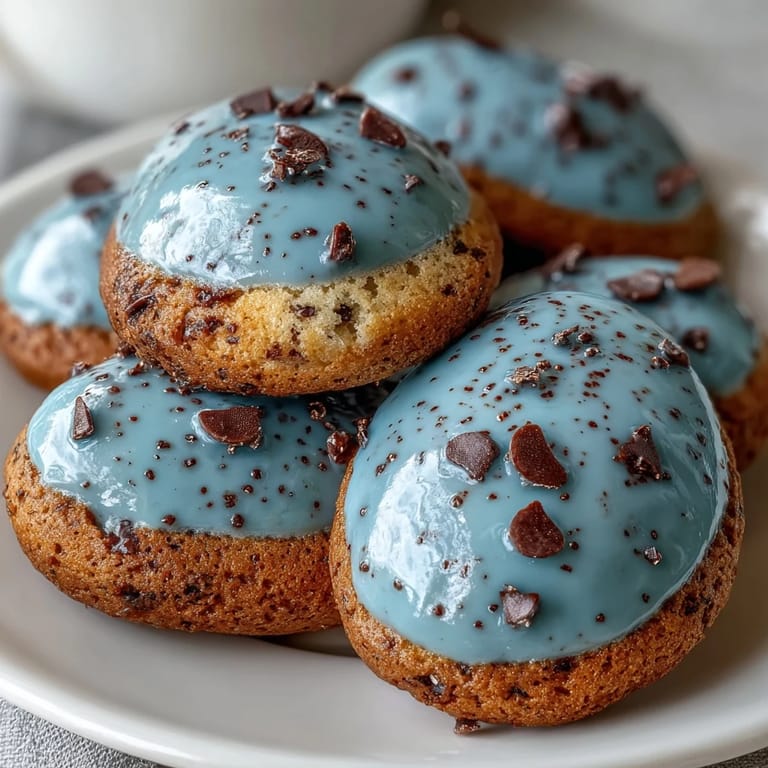 Charming spring cookies inspired by robins eggs, featuring buttery sugar cookies in soft blue with cocoa speckles for a realistic bird egg look.