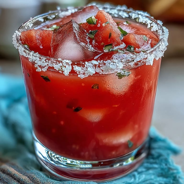 Refreshing alcohol-free watermelon jalapeño mocktail garnished with salt and lime wedges.