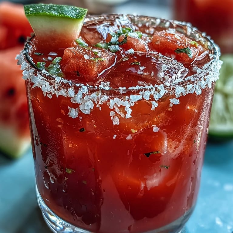 Spicy-sweet watermelon jalapeño margarita mocktail, ready for your next celebration.