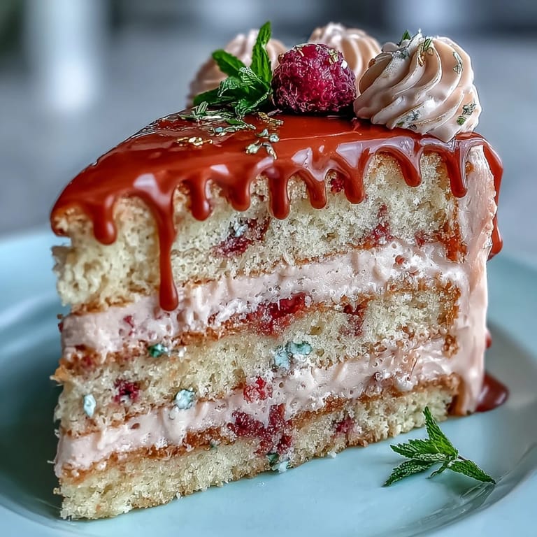 Luxurious pink velvet cake with a rosé infusion and stunning gold embellishments.